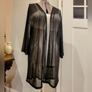 NWT 2X Blk Sheer Stretchy Kimono/Wrap